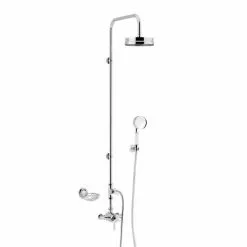Heritage Bathrooms Heritage Gracechurch Exposed Shower With Deluxe Fixed Riser Kit & Diverter To Handset - Chrome - SGRDDUAL04