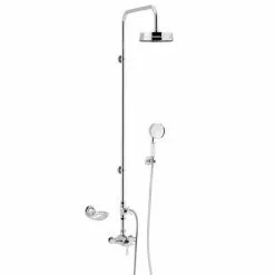 Heritage Bathrooms Heritage Gracechurch Mother Of Pearl Exposed Shower With Deluxe Fixed Riser Kit & Diverter To Handset - SGRDMOPDUAL01