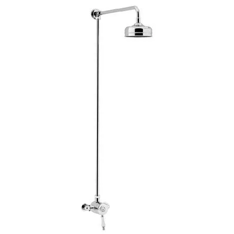 Heritage Bathrooms Heritage Glastonbury Exposed Shower With Premium Fixed Riser Kit - Chrome - SGSIN03 1 Heritage Bathrooms Heritage Glastonbury Exposed Shower With Premium Fixed Riser Kit - Chrome - SGSIN03