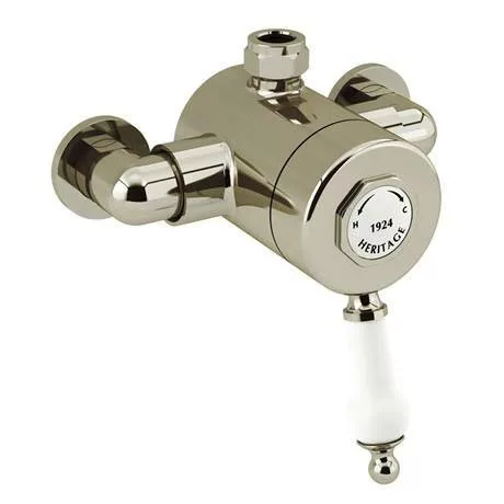 Heritage Bathrooms Heritage Glastonbury Exposed Shower With Premium Fixed Riser Kit - Vintage Gold - SGSIN04 2 Heritage Bathrooms Heritage Glastonbury Exposed Shower With Premium Fixed Riser Kit - Vintage Gold - SGSIN04 - Image 2