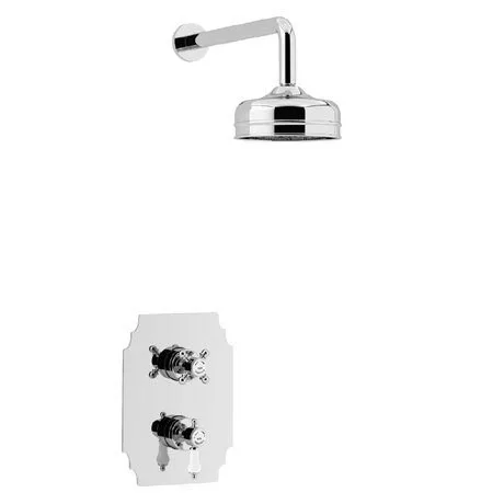 Heritage Bathrooms Heritage Hartlebury Recessed Shower With Premium Fixed Head Kit - Chrome - SHDDUAL03 1 Heritage Bathrooms Heritage Hartlebury Recessed Shower With Premium Fixed Head Kit - Chrome - SHDDUAL03