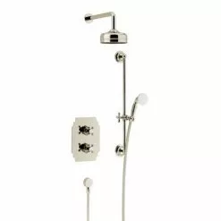 Heritage Bathrooms Heritage Hartlebury Recessed Shower With Premium Fixed Head And Flexible Riser Kit - Vintage Gold - SHDDUAL06