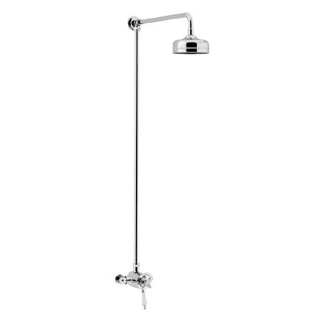 Heritage Bathrooms Heritage Hartlebury Exposed Shower With Premium Fixed Riser Kit - Chrome - SHDDUAL07 1 Heritage Bathrooms Heritage Hartlebury Exposed Shower With Premium Fixed Riser Kit - Chrome - SHDDUAL07
