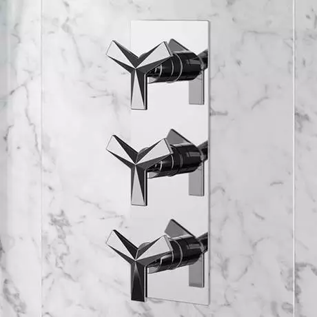 Heritage Bathrooms Heritage Hemsby Dual Control Recessed Valve With Twin Integral Stopcocks - Chrome 2 Heritage Bathrooms Heritage Hemsby Dual Control Recessed Valve With Twin Integral Stopcocks - Chrome - Image 2