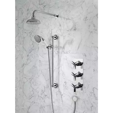 Heritage Bathrooms Heritage Hemsby Dual Control Recessed Valve With Twin Stopcock, 6" Fixed Head And Handset 2 Heritage Bathrooms Heritage Hemsby Dual Control Recessed Valve With Twin Stopcock, 6" Fixed Head And Handset - Image 2