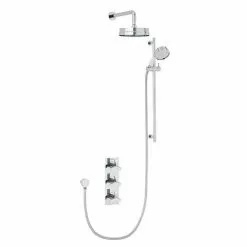 Heritage Bathrooms Heritage Hemsby Dual Control Recessed Valve With Twin Stopcock, 6" Fixed Head And Handset