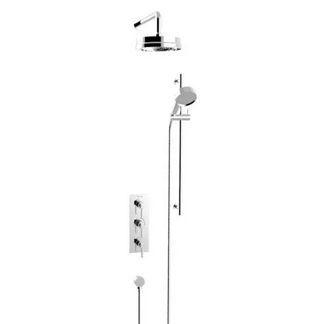 Heritage Bathrooms Heritage Somersby Recessed Shower With Deluxe Fixed Head And Flexible Kit - Chrome - SSOBDUAL03 1 Heritage Bathrooms Heritage Somersby Recessed Shower With Deluxe Fixed Head And Flexible Kit - Chrome - SSOBDUAL03