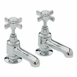 Heritage Bathrooms Heritage - Dawlish Bath Pillar Taps - Chrome - TDCC01
