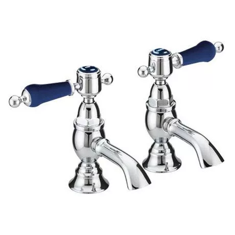 Heritage Bathrooms Heritage Glastonbury Midnight Blue Basin Pillar Taps - TGRBL00 1 Heritage Bathrooms Heritage Glastonbury Midnight Blue Basin Pillar Taps - TGRBL00