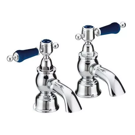 Heritage Bathrooms Heritage Glastonbury Midnight Blue Bath Pillar Taps - TGRBL01 1 Heritage Bathrooms Heritage Glastonbury Midnight Blue Bath Pillar Taps - TGRBL01