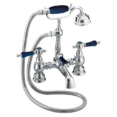 Heritage Bathrooms Heritage Glastonbury Midnight Blue Bath Shower Mixer - TGRBL02 1 Heritage Bathrooms Heritage Glastonbury Midnight Blue Bath Shower Mixer - TGRBL02