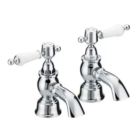 Heritage Bathrooms Heritage - Glastonbury Bath Pillar Taps - Chrome - TGRC01 1 Heritage Bathrooms Heritage - Glastonbury Bath Pillar Taps - Chrome - TGRC01
