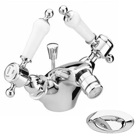 Heritage Bathrooms Heritage - Glastonbury Bidet Mixer With Pop-up Waste - Chrome - TGRC05 1 Heritage Bathrooms Heritage - Glastonbury Bidet Mixer With Pop-up Waste - Chrome - TGRC05