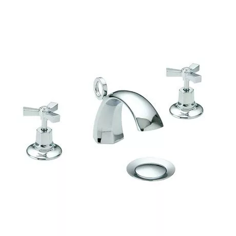Heritage Bathrooms Heritage - Gracechurch 3 Hole Basin Mixer With Pop-up Waste - TGRDC06 1 Heritage Bathrooms Heritage - Gracechurch 3 Hole Basin Mixer With Pop-up Waste - TGRDC06