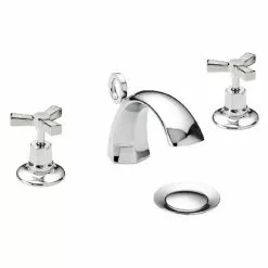 Heritage Bathrooms Heritage Gracechurch Mother Of Pearl 3 Hole Basin Mixer With Pop-up Waste - TGRDMOP06