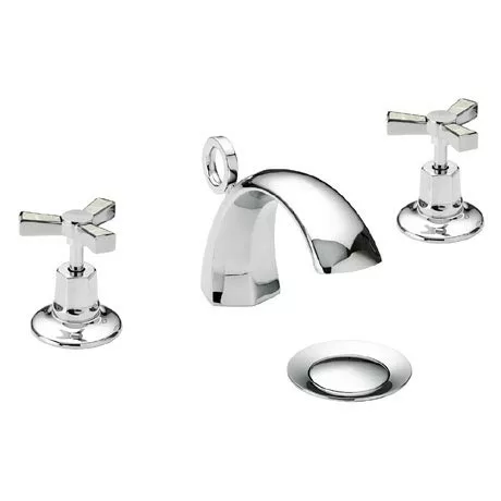 Heritage Bathrooms Heritage Gracechurch Mother Of Pearl 3 Hole Basin Mixer With Pop-up Waste - TGRDMOP06 1 Heritage Bathrooms Heritage Gracechurch Mother Of Pearl 3 Hole Basin Mixer With Pop-up Waste - TGRDMOP06