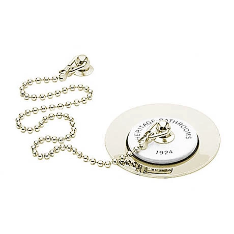 Heritage Bathrooms Heritage - Ornate Basin Waste With Porcelain Plug - Vintage Gold - THA10P 1 Heritage Bathrooms Heritage - Ornate Basin Waste With Porcelain Plug - Vintage Gold - THA10P