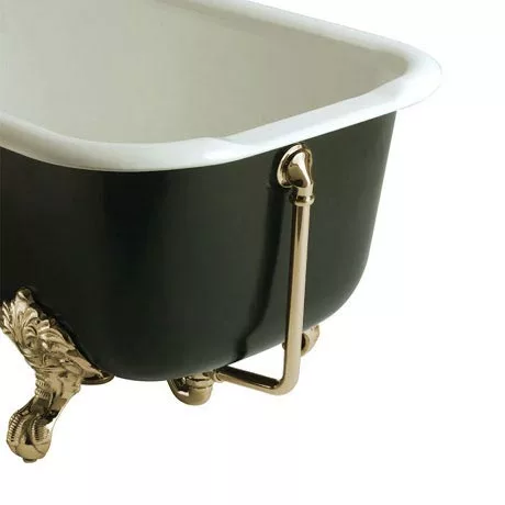 Heritage Bathrooms Heritage - Exposed Bath Waste & Overflow With Porcelain Plug - Vintage Gold - THA16P 1 Heritage Bathrooms Heritage - Exposed Bath Waste & Overflow With Porcelain Plug - Vintage Gold - THA16P