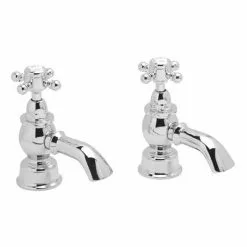 Heritage Bathrooms Heritage - Hartlebury Bath Pillar Taps - Chrome - THRC01