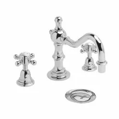 Heritage Bathrooms Heritage - Hartlebury 3 Hole Swivel Spout Basin Mixer With Pop-up Waste - Chrome - THRC09