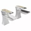 Heritage Bathrooms Heritage Lymington Lace Gold Bath Pillar Taps - TLYCG01
