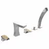 Heritage Bathrooms Heritage Lymington Lace Gold 5 Taphole Bath Shower Mixer - TLYCG074