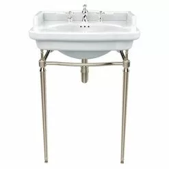 Heritage Bathrooms Heritage Abingdon Victoria Basin & Washstand (Vintage Gold - 3 Tap Hole)