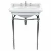 Heritage Bathrooms Heritage Abingdon Victoria Basin & Washstand (Chrome - 3 Tap Hole)