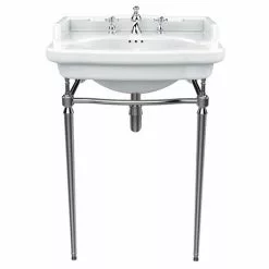 Heritage Bathrooms Heritage Abingdon Victoria Basin & Washstand (Chrome - 3 Tap Hole)