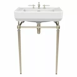 Heritage Bathrooms Heritage Abingdon 600mm Wynwood Basin & Washstand - Vintage Gold